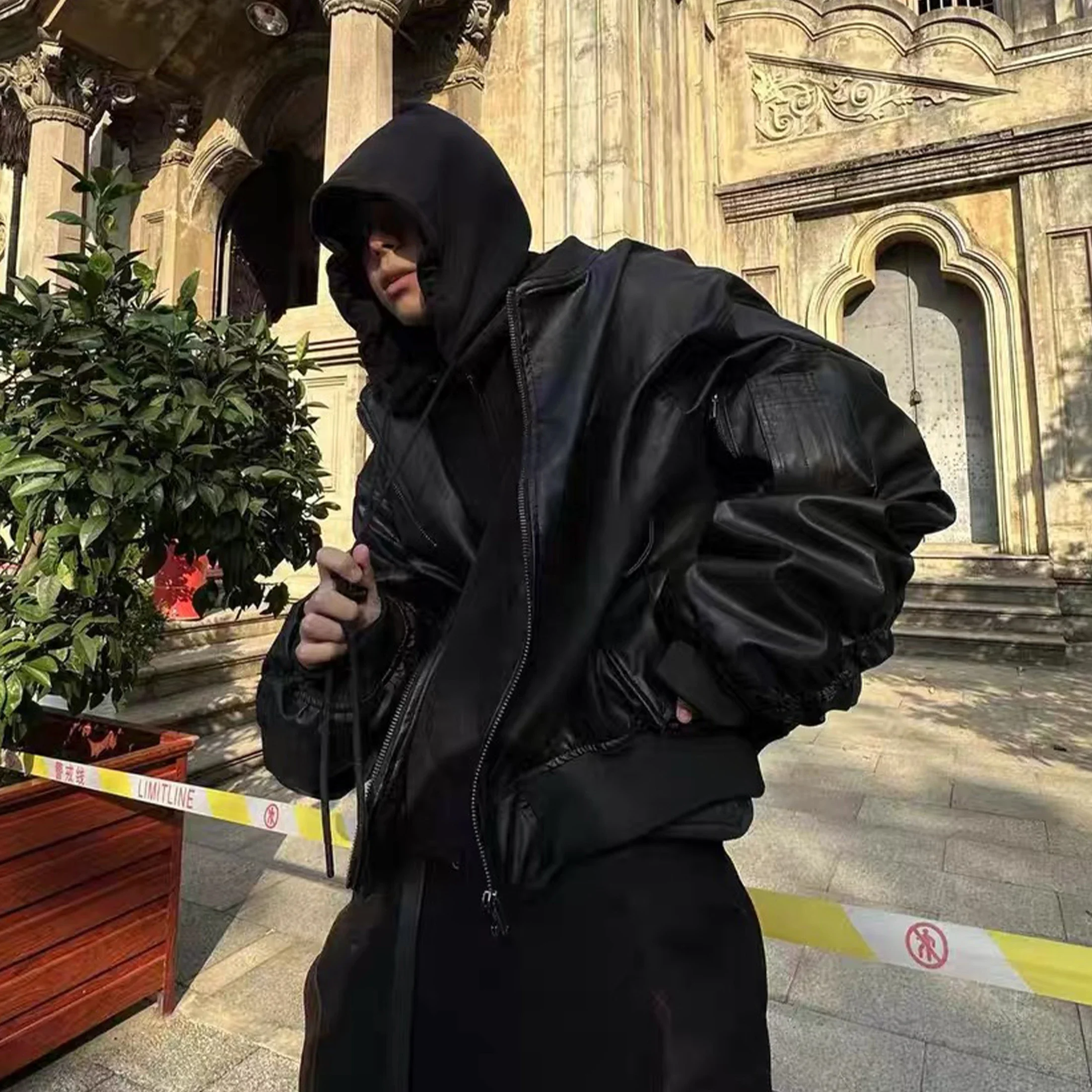 NIGO Men's Winter Double Layer Fake Two Piece Leather Aviator Jacket Hooded Long Sleeve Loose Coay Ngvp #nigo6981
NIGO Men's Winter Double Layer Fake Two Piece Leather Aviator Jacket Hooded Long Sleeve Loose Coay Ngvp #nigo6981