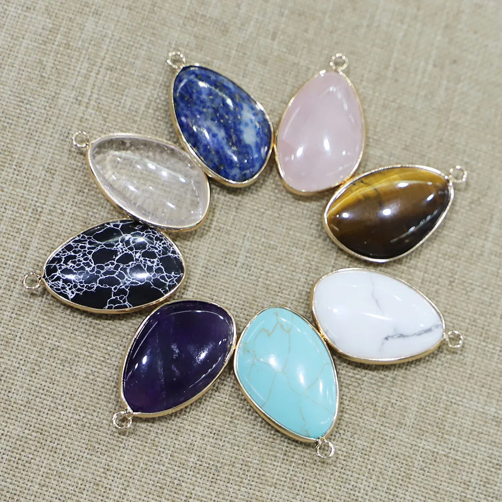 Natural High Quality Stone Necklace Pendant Oval Gold Gilded Reiki Charms Fashion Jewelry Earrings Accessories Wholesale 5Pcs 
Natural High Quality Stone Necklace Pendant Oval Gold Gilded Reiki Charms Fashion Jewelry Earrings Accessories Wholesale 5Pcs