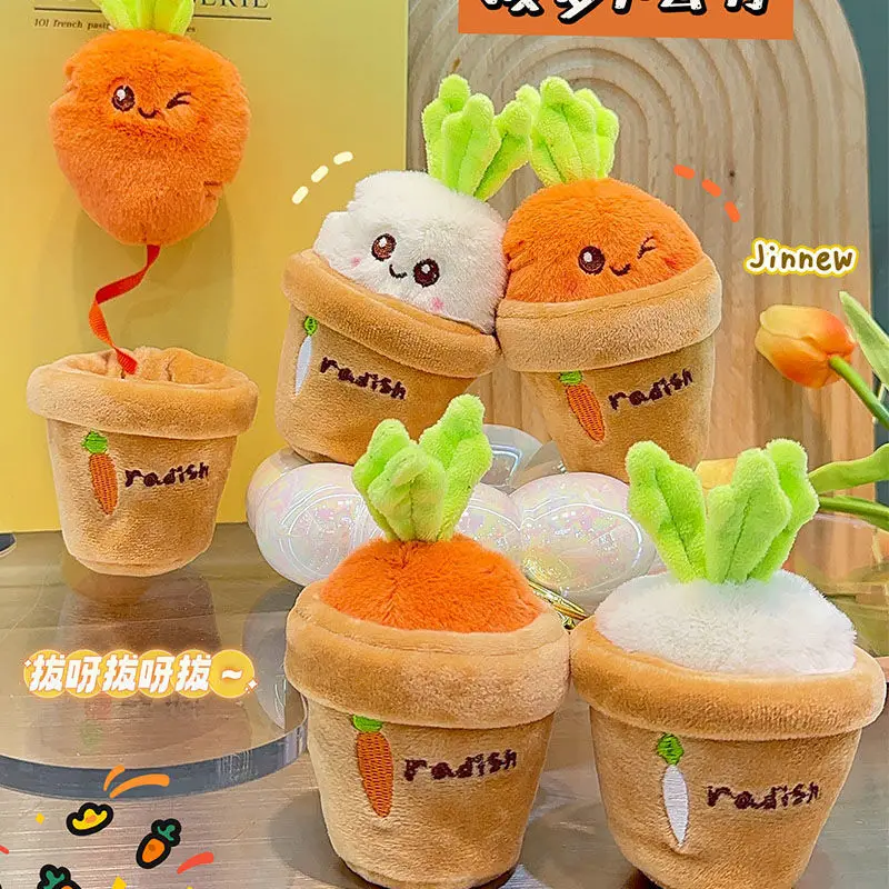 Pullable Potted Carrot Plush Children's Doll Keychain Vegetable Doll School Bag Pendant Couple Student Ornament Gift
Pullable Potted Carrot Plush Children's Doll Keychain Vegetable Doll School Bag Pendant Couple Student Ornament Gift