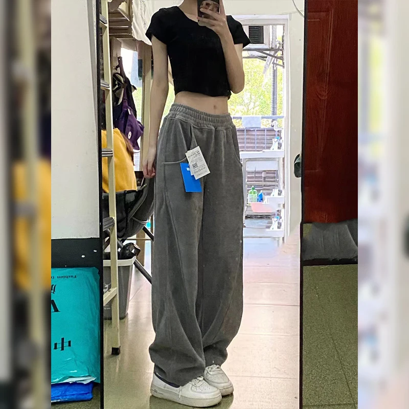 2022 High Waist Casual Long Sweatpants Women's Autumn Winter Fleece Thick New Grey Wide Leg Female Free Shipping
2022 High Waist Casual Long Sweatpants Women's Autumn Winter Fleece Thick New Grey Wide Leg Female Free Shipping