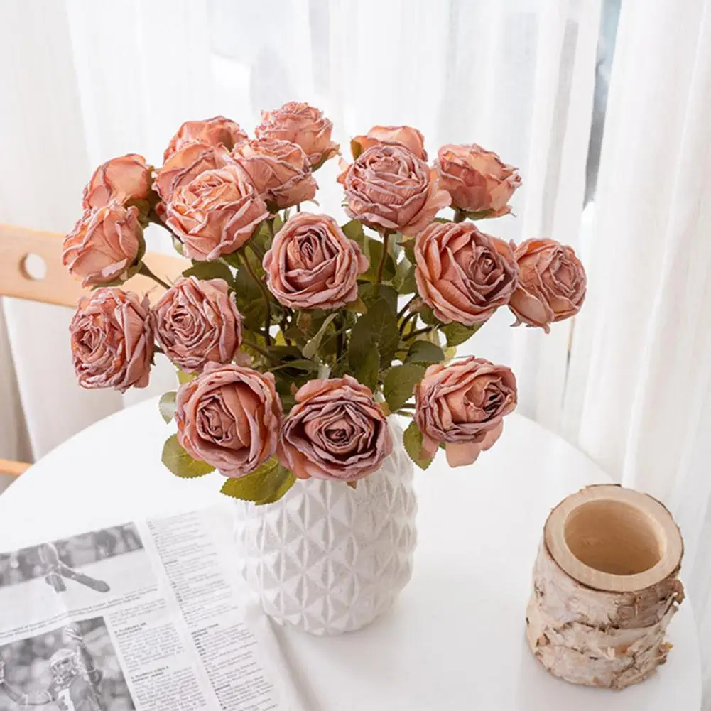 Artificial Roses Vibrant Colored Artificial Flowers Realistic Faux Burnt Edge Roses for Home Decor Wedding Photography Props Set
Artificial Roses Vibrant Colored Artificial Flowers Realistic Faux Burnt Edge Roses for Home Decor Wedding Photography Props Set