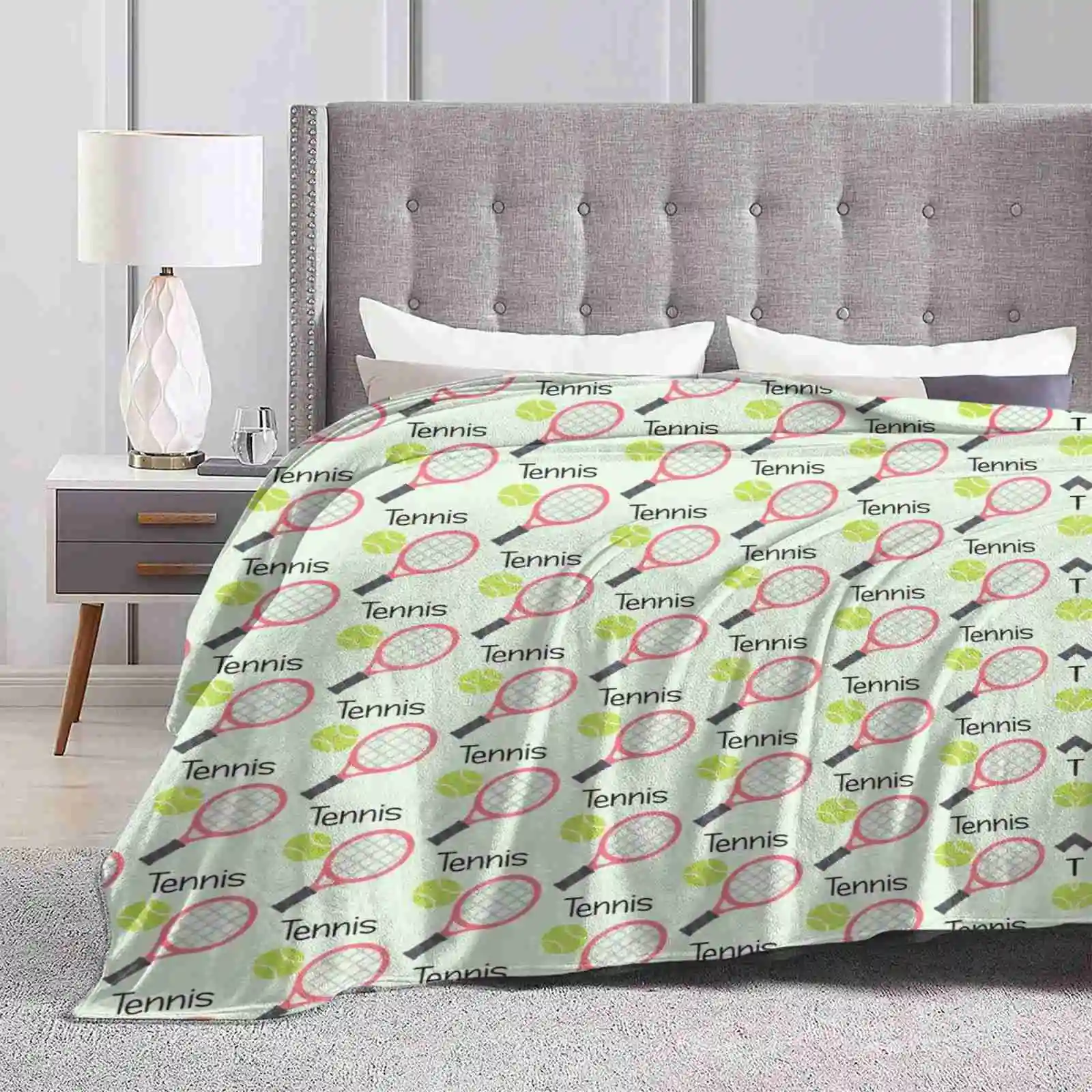 

Tennis Hot Sale Printing High Qiality Warm Flannel Blanket Tennis Sports Ball Cute Unique Simple Basic