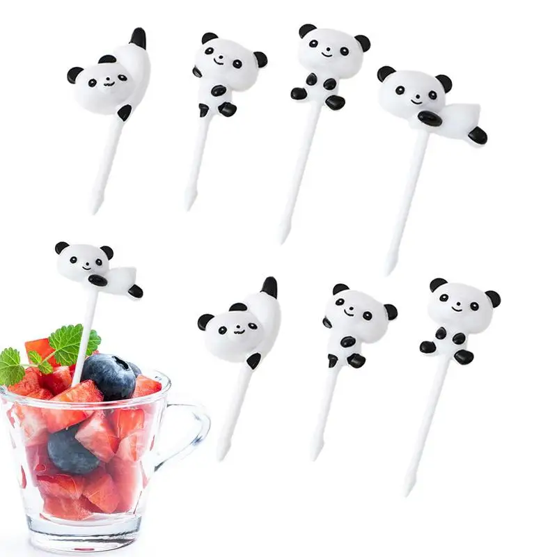 

8 Pcs Cute Mini Animal Cartoon Food Picks Children Snack Cake Dessert Food Fruit Forks Lunch Accessories For School Kids