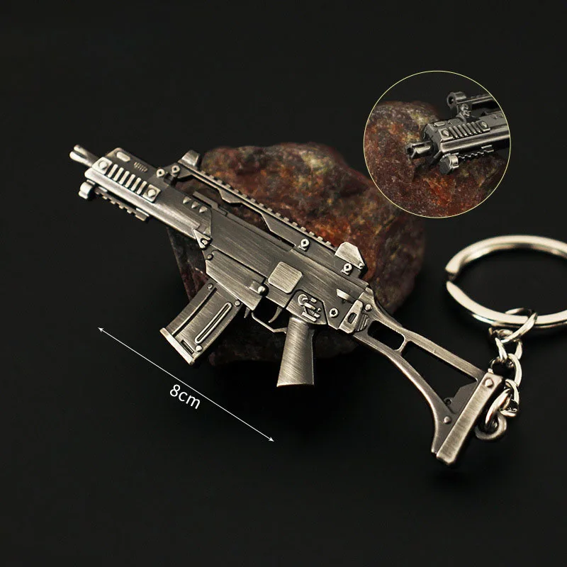 

Брелок для ключей G36C, мини модель оружия, металлическая игрушка-меч для косплея, детский подарок для мальчиков, подвеска для коллекции, 8 см
