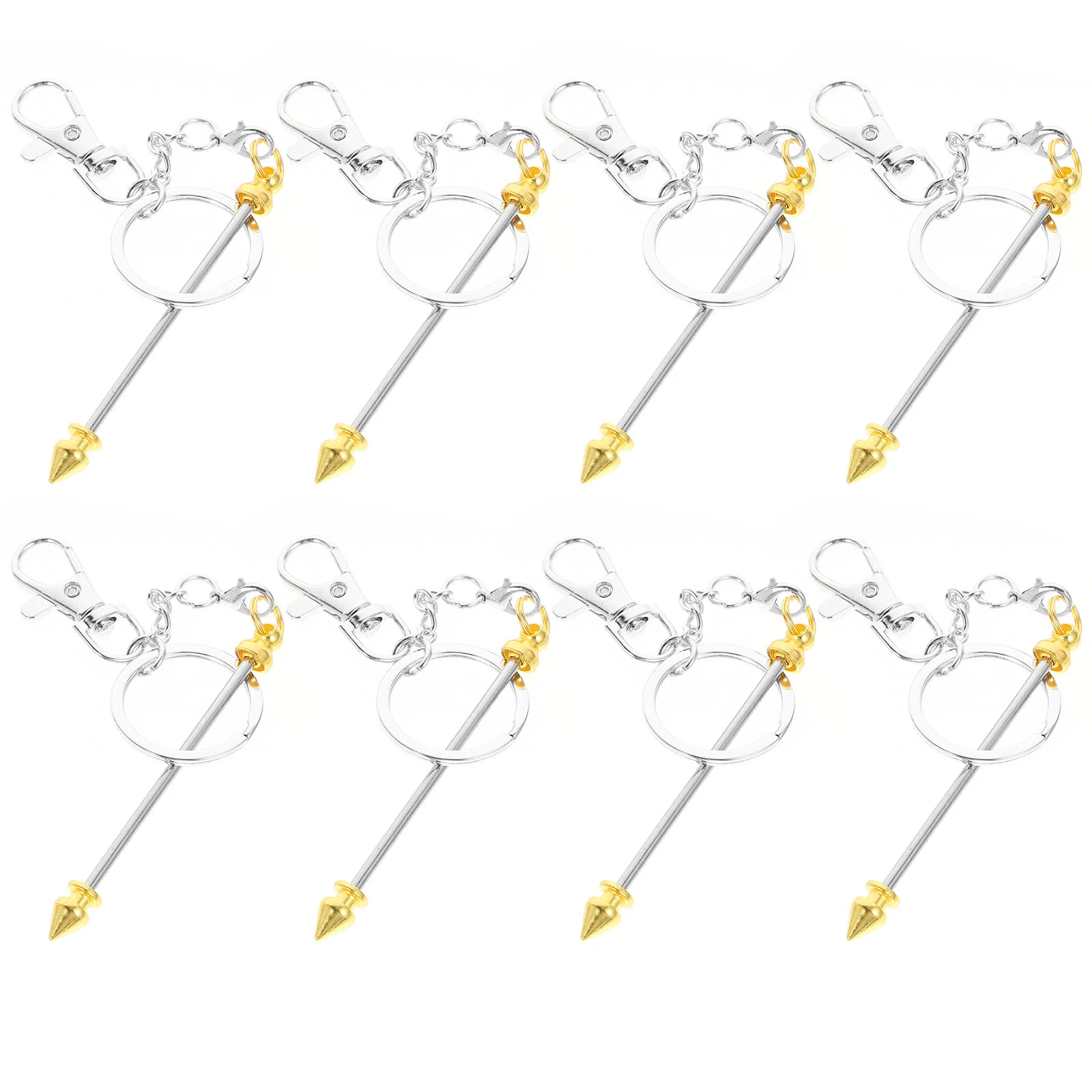 

Beaded Keychain Keychains Metal Portable Reusable Beadable Blanks Crafting DIY Beading Bar Keychian Fob