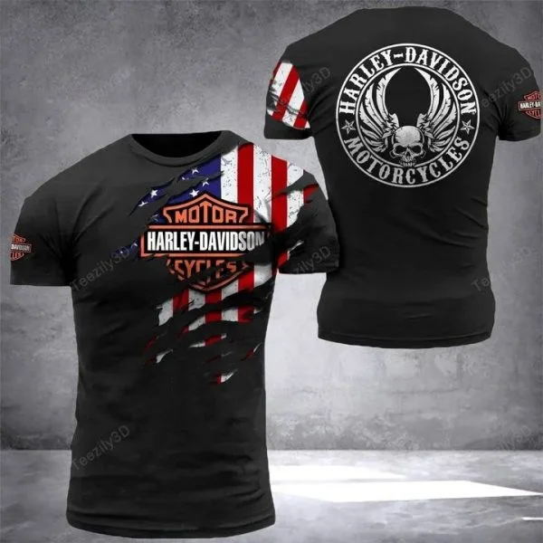 For Harley Davidson Motorcycle Racing 3D Printed Men's T-shirt Drying Clothing Loose Sportswear Oversized Casual Short Sleeve For Harley Davidson Motorcycle Racing 3D Printed Men's T-shirt Drying Clothing Loose Sportswear Oversized Casual Short Sleeve