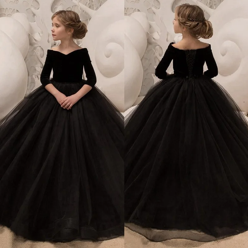 Black Princess Ball Gown Kids Pageant Dress With Elegant Half Sleeves For Girls Aged 1 -14 Years Robe
Black Princess Ball Gown Kids Pageant Dress With Elegant Half Sleeves For Girls Aged 1 -14 Years Robe