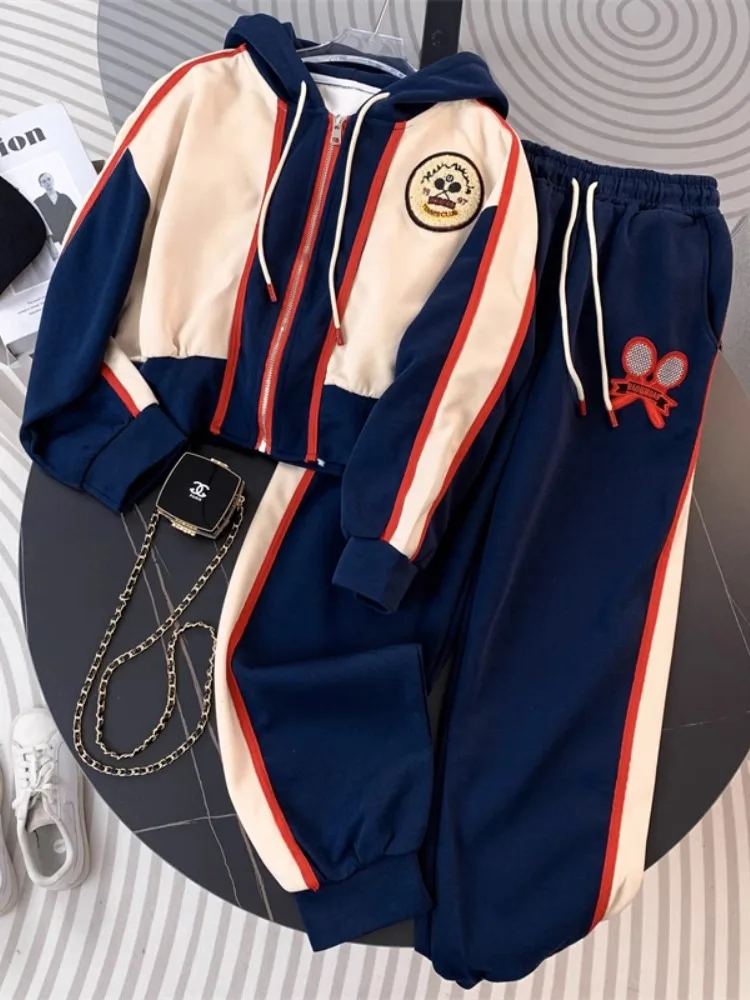 Autumn 2023 Korean Long Sleeved Sweatshirt Two Piece Set Women Fashion Cardigan Zipper Hoodie+Casual Pants Suit Female Tracksuit
Autumn 2023 Korean Long Sleeved Sweatshirt Two Piece Set Women Fashion Cardigan Zipper Hoodie+Casual Pants Suit Female Tracksuit