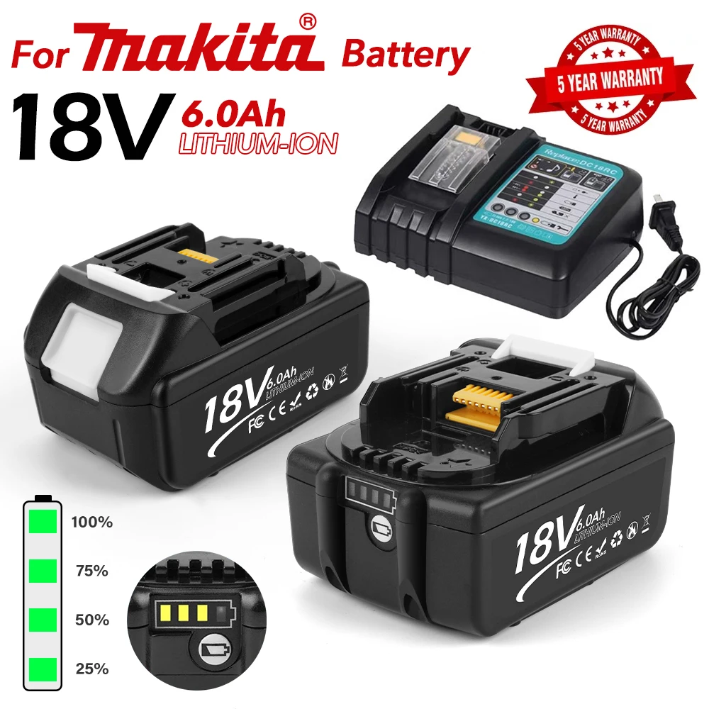100% Original 18V Battery for Makita Compatible with BL1830 BL1840 BL1850 BL1860 BL1815 BL1860B 6.0Ah By Air Transportation
100% Original 18V Battery for Makita Compatible with BL1830 BL1840 BL1850 BL1860 BL1815 BL1860B 6.0Ah By Air Transportation