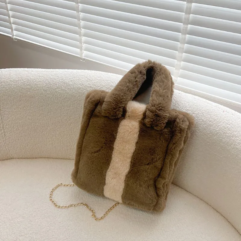 Модная плюшевая Сумка-тоут из искусственного меха, женская простая вместительная сумка, универсальные популярные сумки через плечо, дизайнерская сумка через плечо 
Модная плюшевая Сумка-тоут из искусственного меха, женская простая вместительная сумка, универсальные популярные сумки через плечо, дизайнерская сумка через плечо