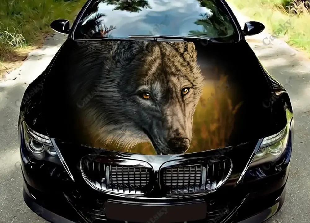 

wolf Car Hood Decal Vinyl Sticker Graphic Wrap Decal Graphic Hood Decal Accessory Fits Most Vehicles