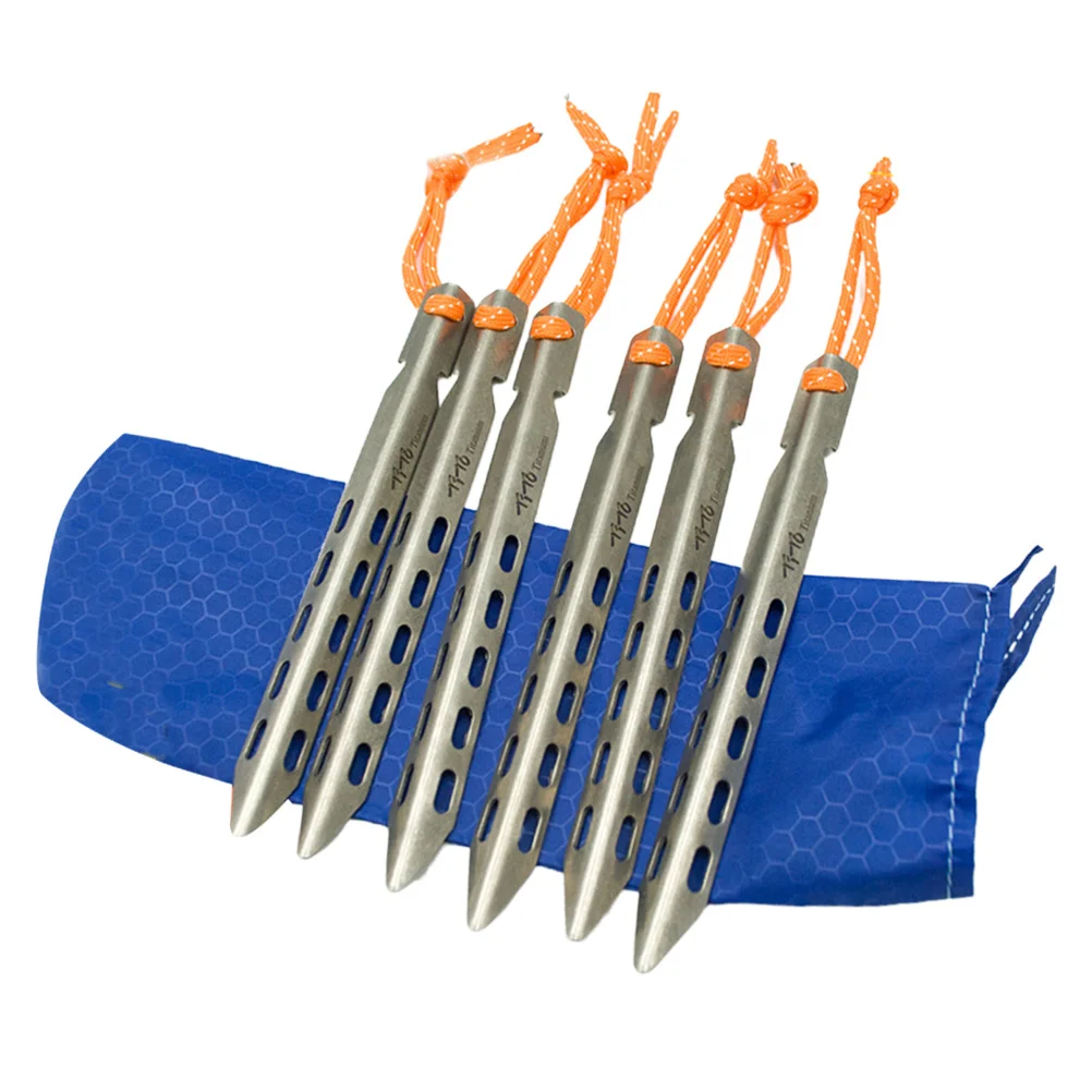 1 Set/6pcs Outdoor Camping Tent Stakes Titanium Alloy Tents Nail Elbow Ground Pegs V Shaped Windproof Camping Tent Stakes with
1 Set/6pcs Outdoor Camping Tent Stakes Titanium Alloy Tents Nail Elbow Ground Pegs V Shaped Windproof Camping Tent Stakes with