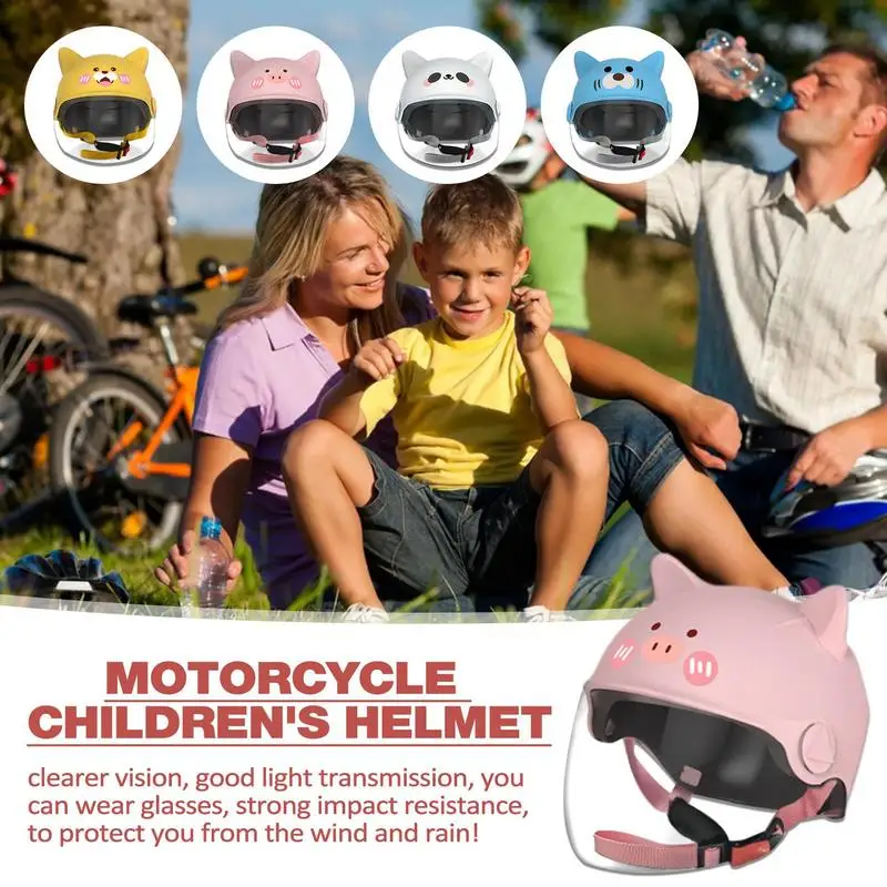Cute Kids Motorcycle Helmets Impact Resistant Cartoon Cute Kids Helmets With HD Lens Cycling Helmets Head Cover For Boys Girls
Cute Kids Motorcycle Helmets Impact Resistant Cartoon Cute Kids Helmets With HD Lens Cycling Helmets Head Cover For Boys Girls