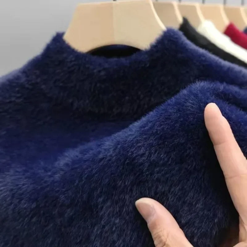 New Pullover Men Sweater Soft Warm Long Sleeve Mock Neck Solid Color Fine fleece Sweater Thicken Warm Loose Casual Sweaters
New Pullover Men Sweater Soft Warm Long Sleeve Mock Neck Solid Color Fine fleece Sweater Thicken Warm Loose Casual Sweaters