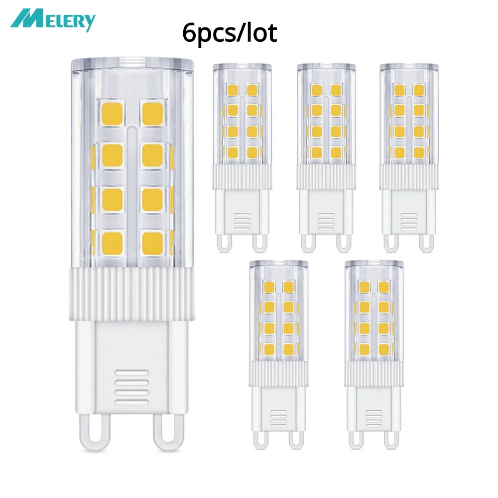 

G9 Corn LED Light Bulb 3000K Warm Cold White 3W Lamp Replaces 35W Halogen AC220-240V Ceramics 360 Beam Angle No Flickering 6PCS