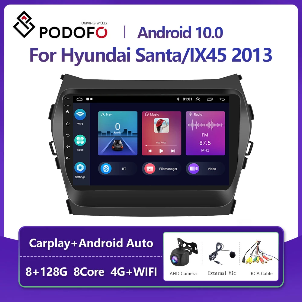 Автомагнитола Podofo 2DIN для Hyundai Santa/IX45 2013, автомобильный мультимедийный видеоплеер с GPS-навигацией, 4G, Wi-Fi, головное устройство для Carplay, стерео
Автомагнитола Podofo 2DIN для Hyundai Santa/IX45 2013, автомобильный мультимедийный видеоплеер с GPS-навигацией, 4G, Wi-Fi, головное устройство для Carplay, стерео