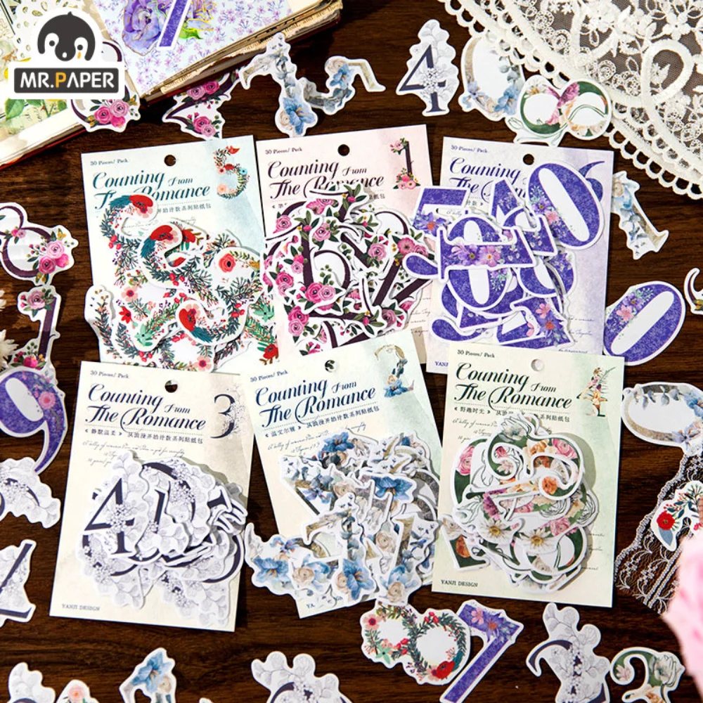 Mr.Paper 30pcs/Bag Digital Flower Sticker Romantic Handbook Material Creativity Nordic Style Decorative Stickers Stationery
Mr.Paper 30pcs/Bag Digital Flower Sticker Romantic Handbook Material Creativity Nordic Style Decorative Stickers Stationery