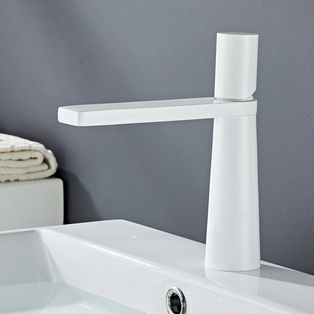 White Stylish Minimalist Design Bathroom Basin Sink Sitting Faucets Cold & Hot Water Mixer Faucet Metal Tap Accessories for Bath
White Stylish Minimalist Design Bathroom Basin Sink Sitting Faucets Cold & Hot Water Mixer Faucet Metal Tap Accessories for Bath