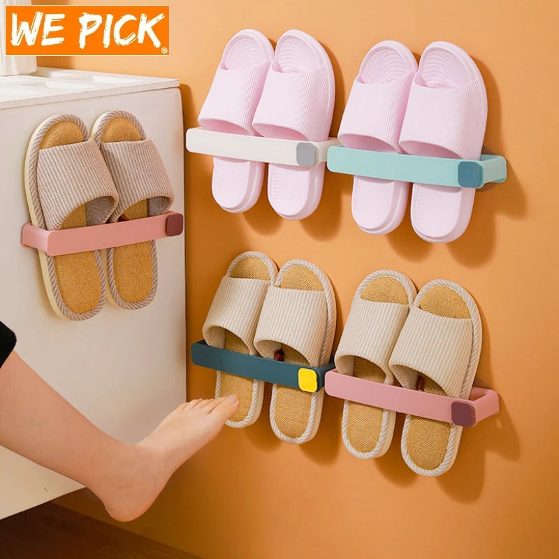 Bathroom Slippers Rack Self Adhesive Punch-free Wall-towel Mounted With Hook Space-saving Toilet Wall Door Home Storage Shelf
Bathroom Slippers Rack Self Adhesive Punch-free Wall-towel Mounted With Hook Space-saving Toilet Wall Door Home Storage Shelf