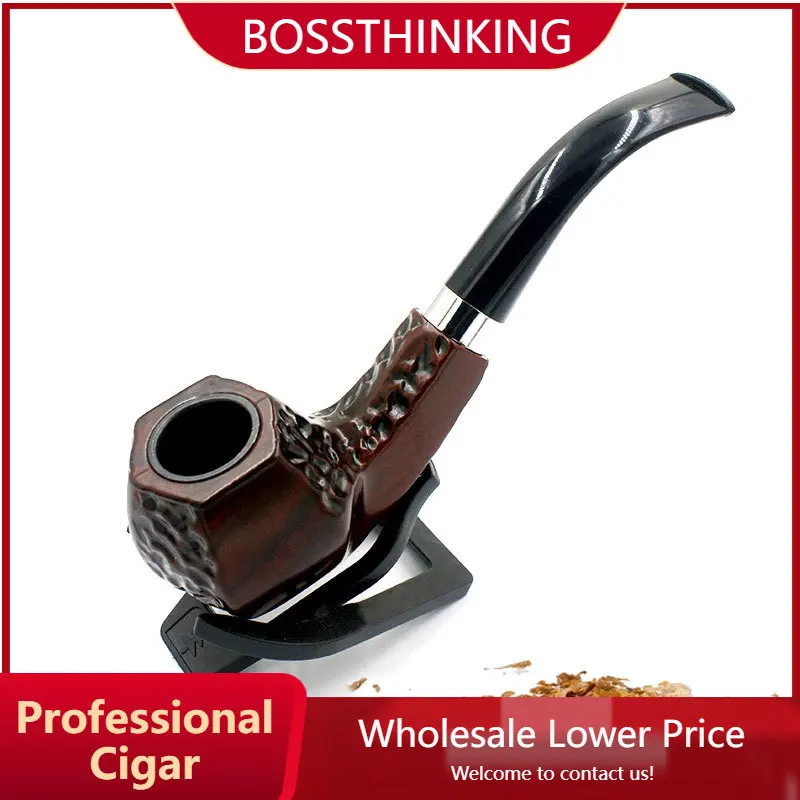

Resin Pipes Classic Chimney Filter Smoking Pipes Mouthpiece Herb Tobacco Pipe Cigar Gifts Grinder Smoke Cigarette Holder
