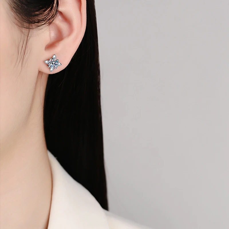NeeTim 1ct 6.5mm D Color Moissanite Earrings 925 Sterling Silver with White Gold Plated Stud Earring Wedding Jewelry for Women 14 S6f4fc4cbb2ba488587d256c6cd4a9af5Z