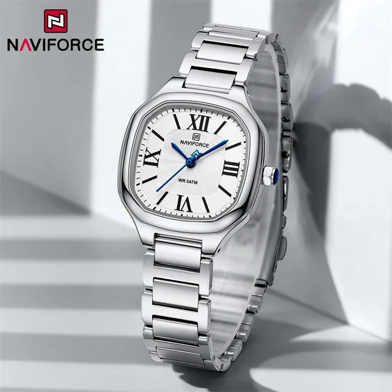 

NAVIFORCE Brand High Quality Women Quartz Watch Stainless Steel Strap Casual Elegant Waterproof Wristwatch Relogio Feminino 2024