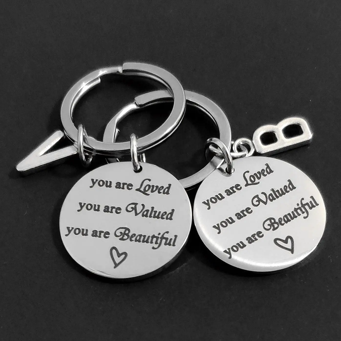 Lanyard for Keys You Are Loved Valued Beautiful Keyring Creative Lettering 26 Letters Stainless Steel Ornaments Gift Carabiner
Lanyard for Keys You Are Loved Valued Beautiful Keyring Creative Lettering 26 Letters Stainless Steel Ornaments Gift Carabiner
