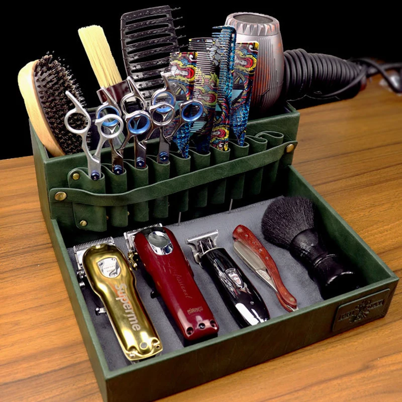 Salon Barber Leather Storage Box Large Hairdressing Tool Storage Box Electric Clipper Dryer Comb Socket Storage Display Tray
Salon Barber Leather Storage Box Large Hairdressing Tool Storage Box Electric Clipper Dryer Comb Socket Storage Display Tray