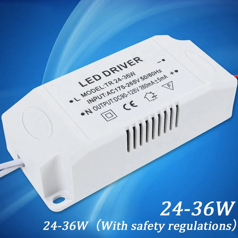 LED Driver 24-36W AC180-265V 50/60Hz DC 90-140V 260mA±5mA Power Supply Unit Lighting Transformers For DIY Panel Lamp Power Light
LED Driver 24-36W AC180-265V 50/60Hz DC 90-140V 260mA±5mA Power Supply Unit Lighting Transformers For DIY Panel Lamp Power Light
