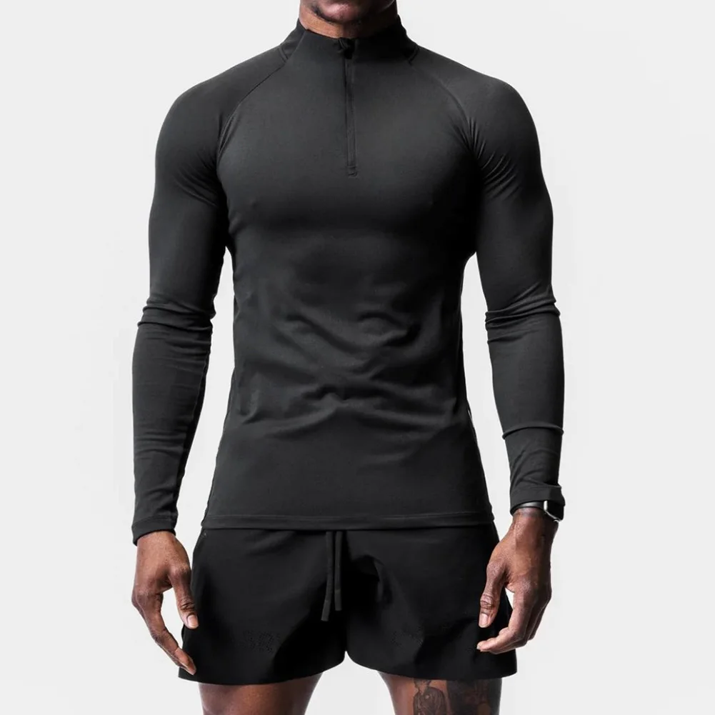 Fashion Solid Color Men's Slim T-Shirt Muscle Active Sports Fit Long Sleeve T Shirts Zip Design Gym Quick Drying Tees Tops Male
Fashion Solid Color Men's Slim T-Shirt Muscle Active Sports Fit Long Sleeve T Shirts Zip Design Gym Quick Drying Tees Tops Male