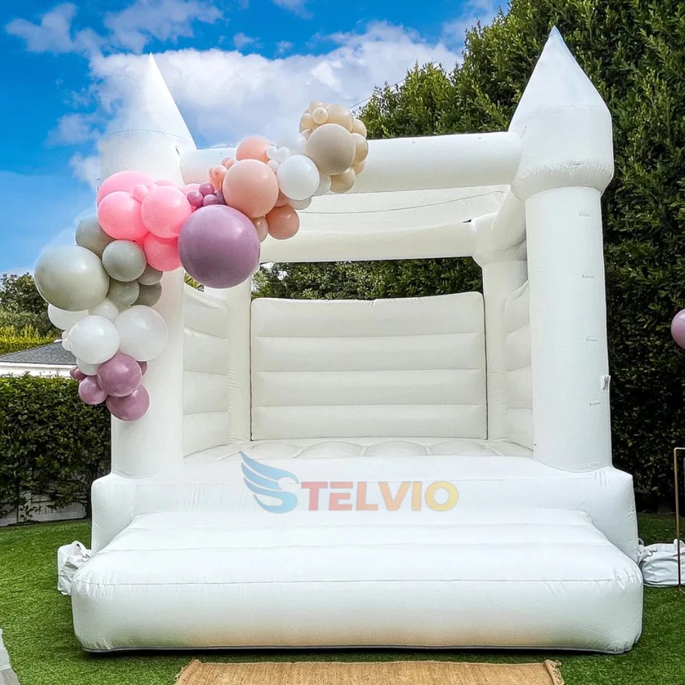 

Commercial Grade Inflatable White Wedding Jumper Inflatable Bouncy Castle Moonwalk Bounce House Bridal Bounce House White
