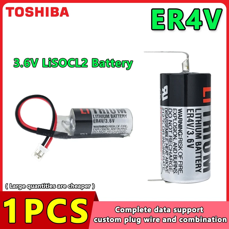 Hot New 1PCS ER4V TOSHIBA 3.6V 1200mAh Not-rechargeable Lithium Battery Made in Japan For Gas Detector CNC Lathe Plate PLC
Hot New 1PCS ER4V TOSHIBA 3.6V 1200mAh Not-rechargeable Lithium Battery Made in Japan For Gas Detector CNC Lathe Plate PLC