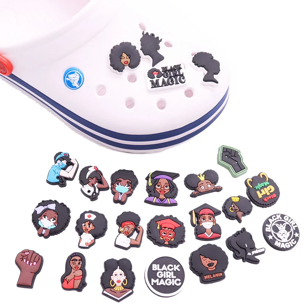 50Pcs BLM# Black Lives Better Magic Girl Protect Nurse PVC Shoe Charms Decoration Buckle Clog DIY Wristbands Women Croc Jibz
50Pcs BLM# Black Lives Better Magic Girl Protect Nurse PVC Shoe Charms Decoration Buckle Clog DIY Wristbands Women Croc Jibz