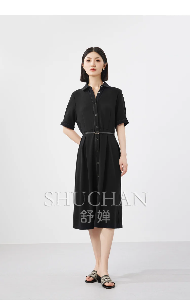 

shirt dress women high quality 2024 summer vestidos de mujer elegantes para fiesta COTTON SPANDEX Viscose