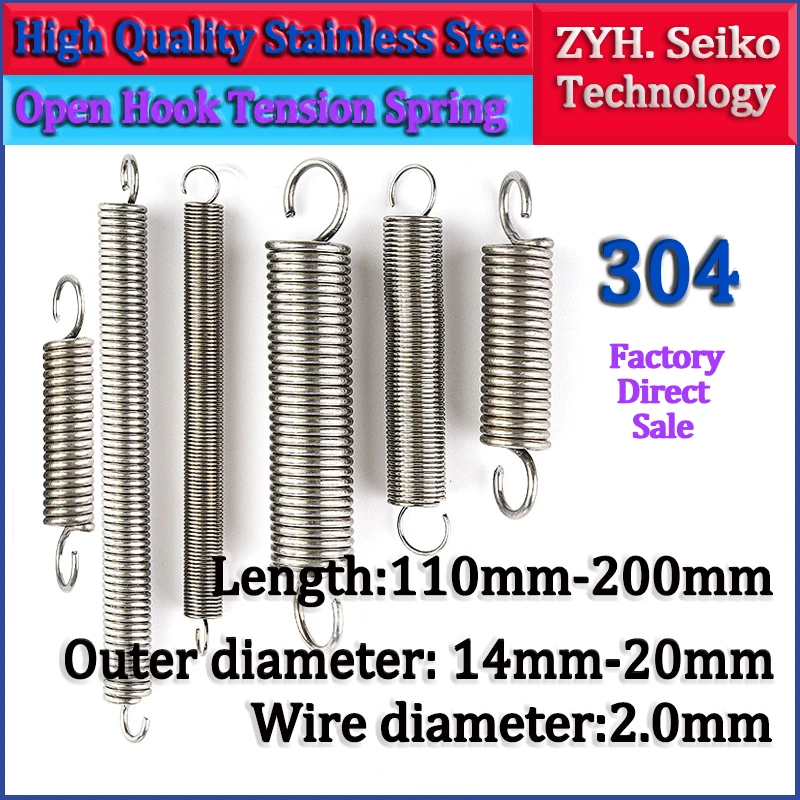 Tension spring S Hook Round hook Coil Pullback Extension Tension metal Spring wire Wire diameter 2.0mm 304 Stainless Steel
Tension spring S Hook Round hook Coil Pullback Extension Tension metal Spring wire Wire diameter 2.0mm 304 Stainless Steel