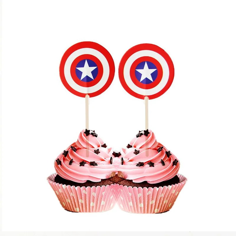 24pcs/lot Captain America Theme Cake Decorations Kids Favors Cake Toppers Baby Shower Cupcake Picks Birthday Party
24pcs/lot Captain America Theme Cake Decorations Kids Favors Cake Toppers Baby Shower Cupcake Picks Birthday Party