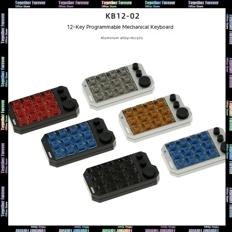 

Doio Kb12-02 Mini Keyboard Three Customize Knob Hot Swap Aluminium Designer Mechanical Keyboard Rgb Portable Qmk Via Mac Office