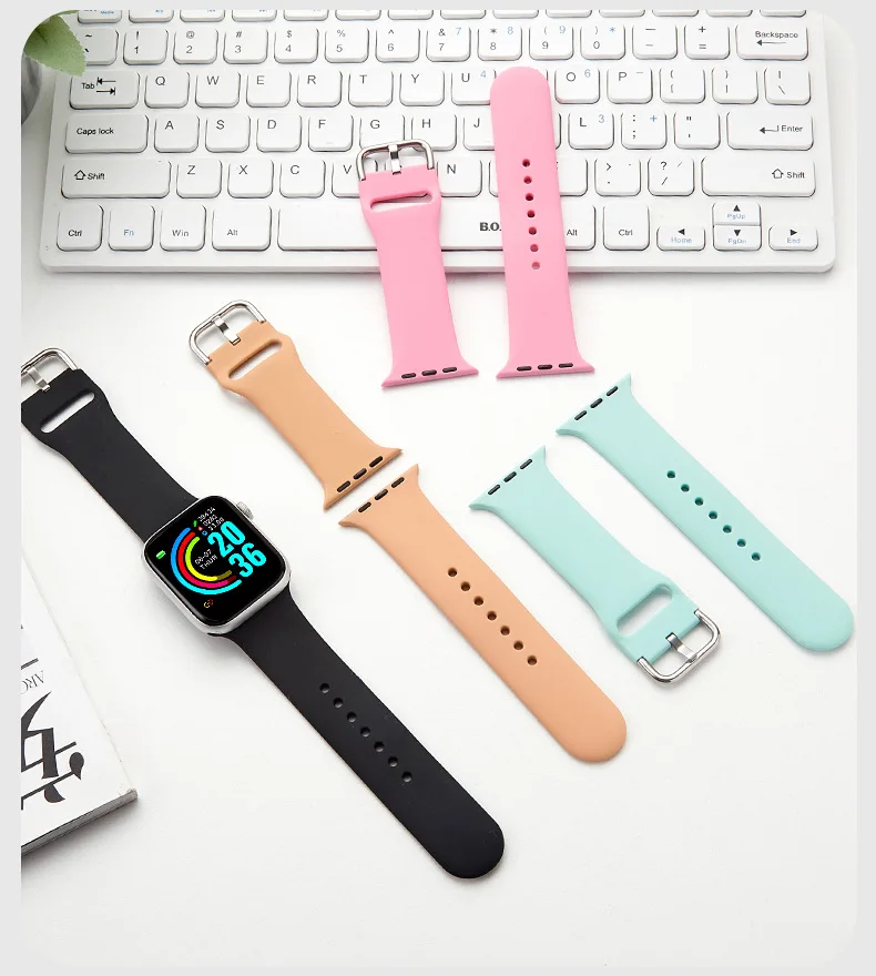 Strap For Apple Watch Band 45mm 44mm 42mm 41mm 40mm 38mm Correa Watchband Silicone Bracelet For Iwatch Series 7 6 5 4 3 Se Band
Strap For Apple Watch Band 45mm 44mm 42mm 41mm 40mm 38mm Correa Watchband Silicone Bracelet For Iwatch Series 7 6 5 4 3 Se Band