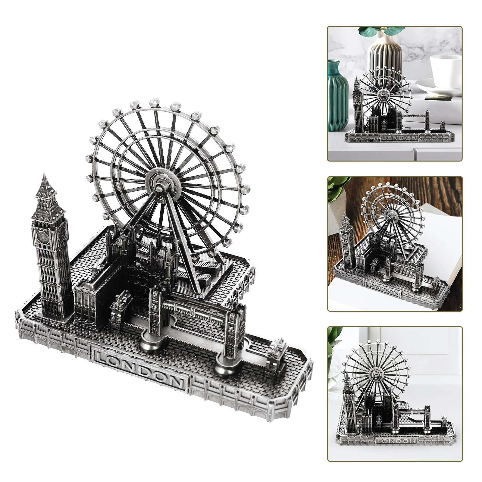 

London Model Tower Bridge City Famous Big Ben Buildings Architecture Clock Figurine Statue British Sculpture Souvenir Scene