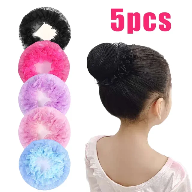 Filet à cheveux élastique de ballet pour filles, 5 couleurs, réglable, tissage de haute qualité, dentelle, bandeaux pour chignon, accessoires pour cheveux 1