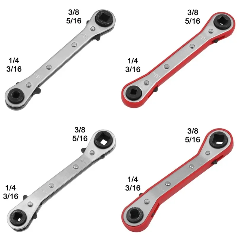 Ratchet Wrench Conditioning Service Wrench 4 Different Sizes - 1/4 x 3/16 Square x 3/8 x 5/16 Square
Ratchet Wrench Conditioning Service Wrench 4 Different Sizes - 1/4 x 3/16 Square x 3/8 x 5/16 Square