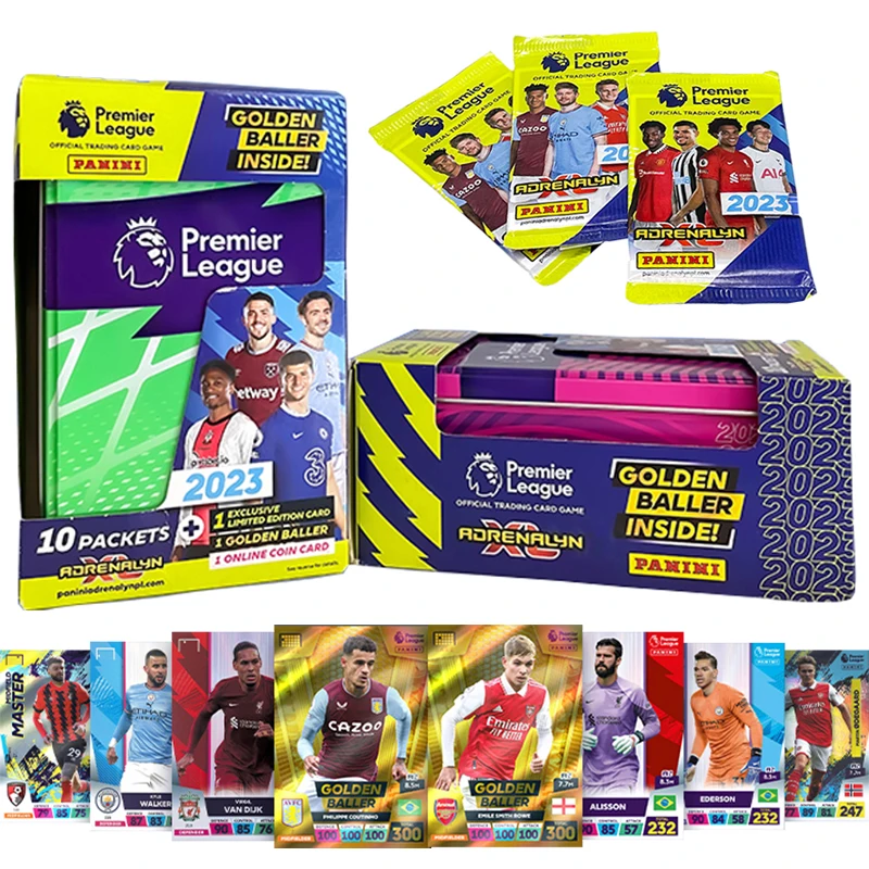 2023 оригинальные карты Panini Premier League, официальная коробка, Adrenalyn XL, коллекция футбольных звезд, ограниченные карты, поклонники, торговые карты
2023 оригинальные карты Panini Premier League, официальная коробка, Adrenalyn XL, коллекция футбольных звезд, ограниченные карты, поклонники, торговые карты