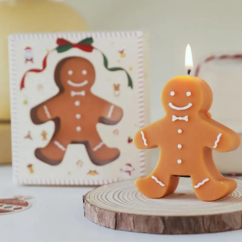 

1PC Gingerbread Man Christmas Scented Candle Aromatherapy Creative Festive Atmosphere Decoration Small Ornaments Gifts