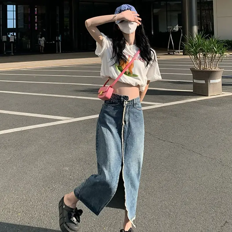 2022 Denim Skirt Oversize Misplacement High Waist Washable Burr Front Split Mid Length A-line Free Shipping
2022 Denim Skirt Oversize Misplacement High Waist Washable Burr Front Split Mid Length A-line Free Shipping