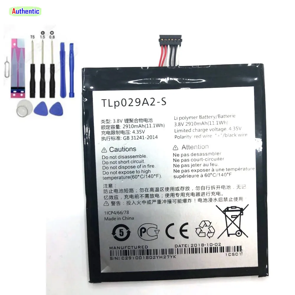 3.8V 2910mah 11.1wh battery for TLP029A2-S Alcatel One Touch Idol 3 I806 6045Y 6045K Mobile Phone Batterie+TOOLS
3.8V 2910mah 11.1wh battery for TLP029A2-S Alcatel One Touch Idol 3 I806 6045Y 6045K Mobile Phone Batterie+TOOLS
