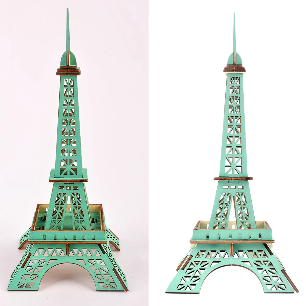 

3 D Eiffel Tower Jigsaw Buildings Puzzle Puzzles Laser Cutting Bamboo Toy 3d for Kids Child