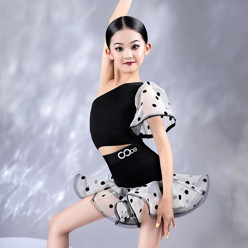 New Girls Latin Dance Performance Costume Slant Shoulder Suit Black Practice Clothing Kids Cha Cha Rumba Latin Dancewear
New Girls Latin Dance Performance Costume Slant Shoulder Suit Black Practice Clothing Kids Cha Cha Rumba Latin Dancewear