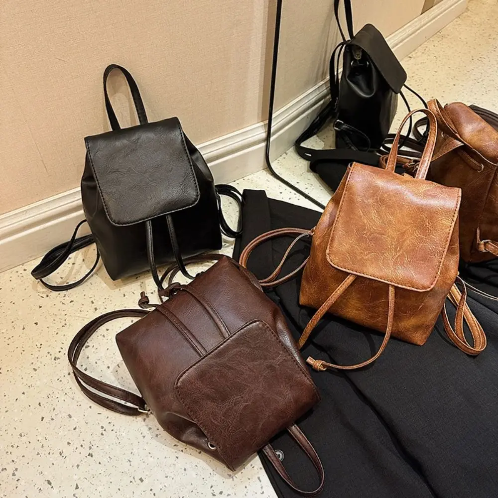 Brown PU Backpack Creative Solid Color PU Solid Color Shoulder Bag Korean Style Small Pack Retro Backpack Students
Brown PU Backpack Creative Solid Color PU Solid Color Shoulder Bag Korean Style Small Pack Retro Backpack Students