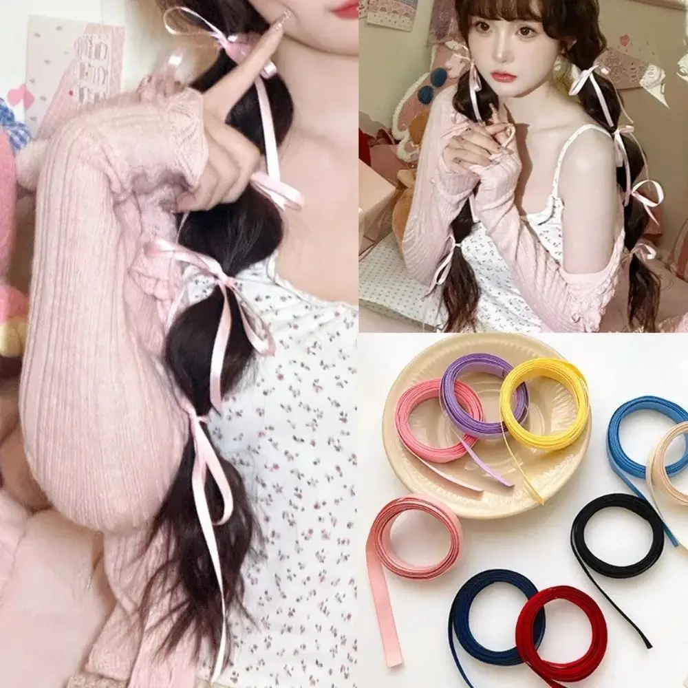 

Double Ponytail Braided Hair Ribbon Simple With Silk Scarf Headrope Tied Hair Hair Accessories Hair Accessories Hair Rope Girl