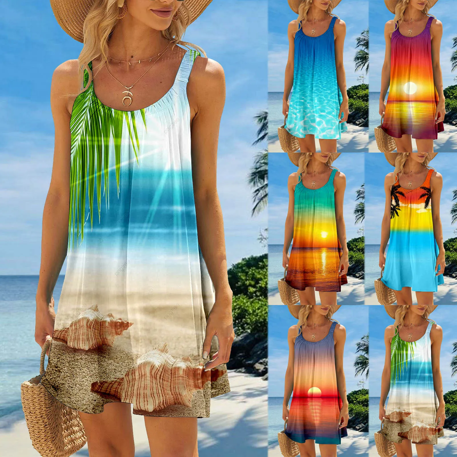 Women Summer Beach Dress Sleeveless Funny Colorful Printed Casual Skirt Seaside Vacation Mini Dress Dresses for Casual
Women Summer Beach Dress Sleeveless Funny Colorful Printed Casual Skirt Seaside Vacation Mini Dress Dresses for Casual